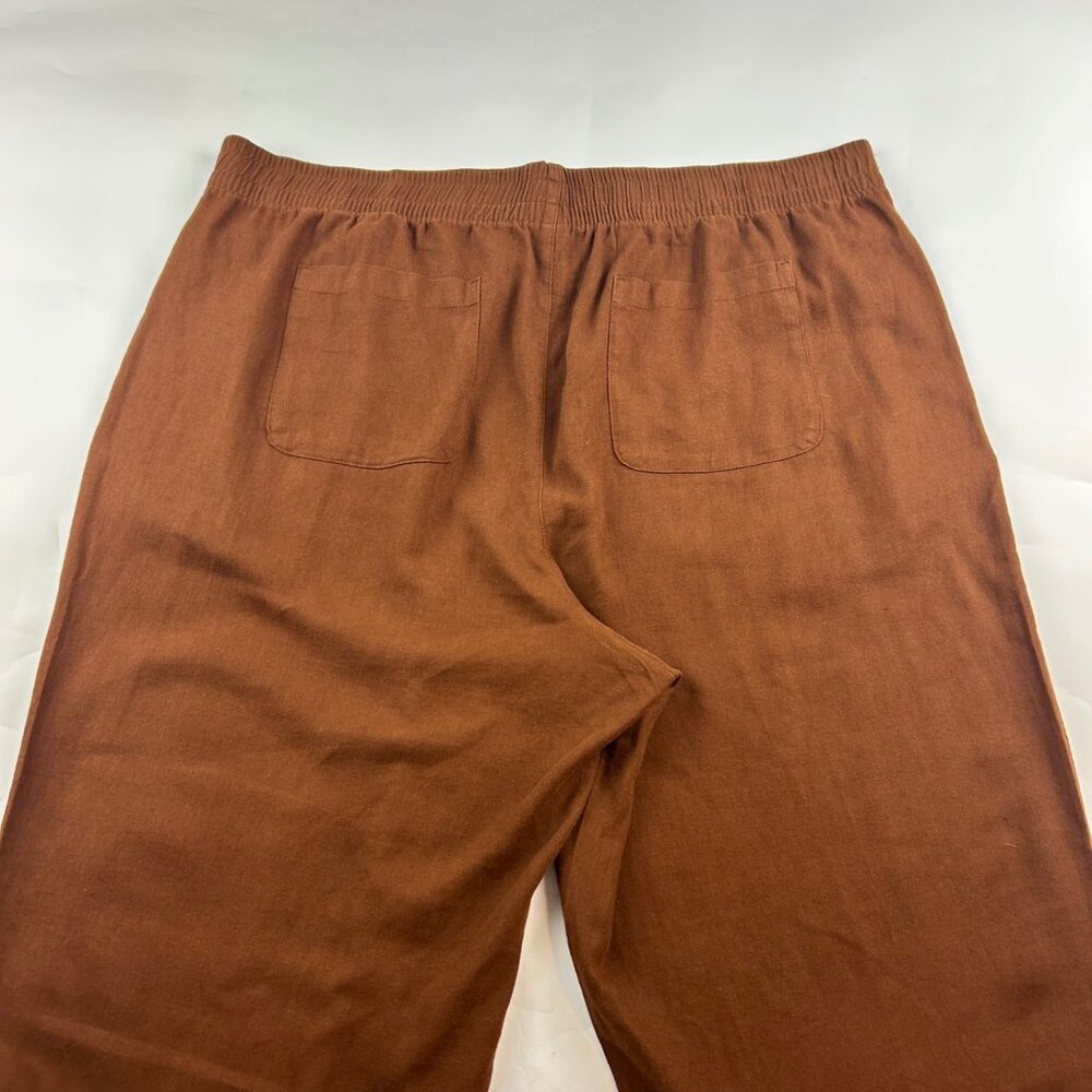 TALL Old Navy Precious Earth Brown Linen Blend Wide Leg Lounge Pant XXLT - Picture 7 of 7